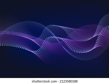 Abstract wave element for design. Digital frequency track equalizer. Stylized line art background. Vector illustration. Eps 10.