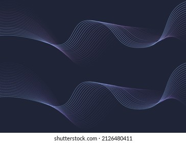 Abstract wave element for design. Digital frequency track equalizer. Stylized line art background. Vector illustration. Eps 10.