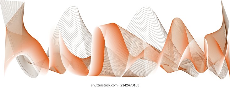 Elemento de onda abstracta para el diseño. Ecualizador de pista de frecuencia digital. Fondo artístico estilizado. Ilustración vectorial. Onda con líneas creadas con la herramienta de mezcla. Línea ondulada curvada, banda lisa.