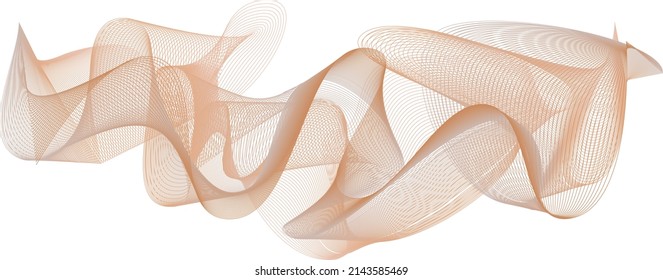 Abstract wave element for design. Digital frequency track equalizer. Stylized line art background. Vector illustration. Wave with lines created using blend tool. Curved wavy line, smooth stripe.