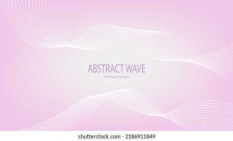 Abstract wave element for design. Digital frequency track equalizer. Stylized line art background. Vector illustration. Wave with lines created using blend tool. Curved wavy line, smooth stripe.