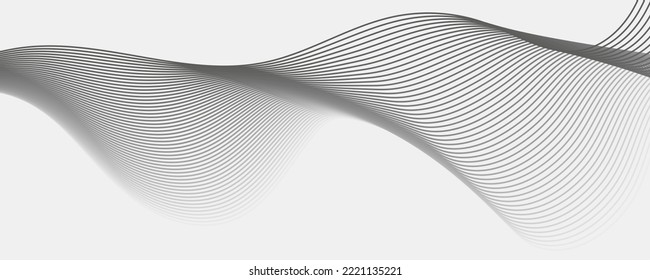 Abstract wave element for design. Digital frequency track equalizer. Stylized line art background.