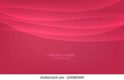 Abstract wave element for design. Digital frequency track equalizer. Stylized line art background. Colorful shiny wave with lines created using blend tool. Modern design with trendy color Viva Magenta