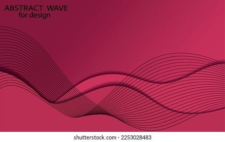 Abstract wave element for design. Digital frequency track equalizer. Stylized line art background. Colorful shiny wave with lines created using blend tool. Curved wavy line, smooth stripe.Vector