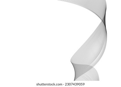 Abstract wave element for design. Digital frequency track equalizer. Stylized line art background. Vector illustration. Wave with lines created using blend tool. Curved wavy line, smooth stripe.