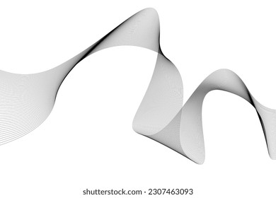 Abstract wave element for design. Digital frequency track equalizer. Stylized line art background. Vector illustration. Wave with lines created using blend tool. Curved wavy line, smooth stripe.