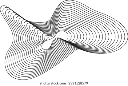 Abstract wave element for design. Digital frequency track equalizer. Stylized line art background. Vector illustration.