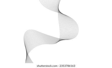 Elemento de onda abstracta para el diseño. Ecualizador de pista de frecuencia digital. Fondo artístico estilizado. Ilustración vectorial. Onda con líneas creadas con la herramienta de mezcla. Línea ondulada curvada, banda lisa.