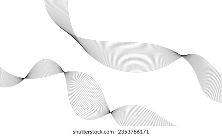Abstract wave element for design. Digital frequency track equalizer. Stylized line art background. Vector illustration. Wave with lines created using blend tool. Curved wavy line, smooth stripe.