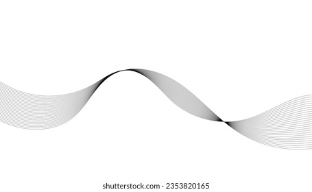 Abstract wave element for design. Digital frequency track equalizer. Stylized line art background. Vector illustration. Wave with lines created using blend tool. Curved wavy line, smooth stripe.