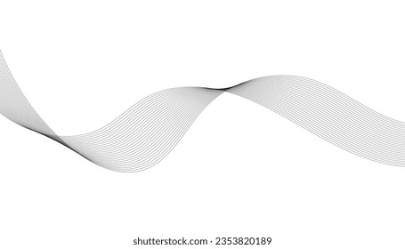 Abstract wave element for design. Digital frequency track equalizer. Stylized line art background. Vector illustration. Wave with lines created using blend tool. Curved wavy line, smooth stripe.