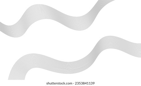 Abstract wave element for design. Digital frequency track equalizer. Stylized line art background. Vector illustration. Wave with lines created using blend tool. Curved wavy line, smooth stripe.