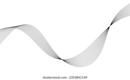 Abstraktes Wellenelement für Design. Digital Frequency Track Equalizer. Stilvoller Kunsthintergrund. Vektorgrafik. Mit dem Überblendwerkzeug werden Linien erzeugt. Kurvig gewölbte Linie, glatter Streifen.