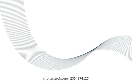 Elemento de onda abstracta para el diseño. Ecualizador de pista de frecuencia digital. Fondo artístico estilizado. Ilustración vectorial. Onda con líneas creadas con la herramienta de mezcla. Línea ondulada curvada, banda lisa.