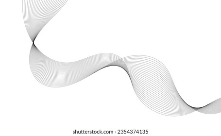 Elemento de onda abstracta para el diseño. Ecualizador de pista de frecuencia digital. Fondo artístico estilizado. Ilustración vectorial. Onda con líneas creadas con la herramienta de mezcla. Línea ondulada curvada, banda lisa.