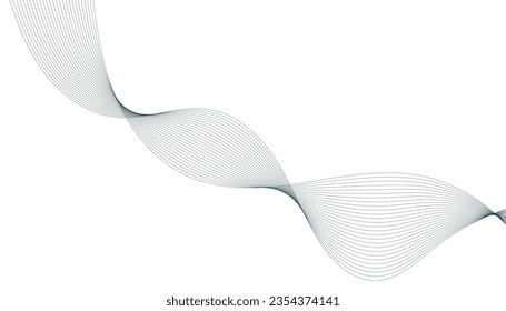 Abstract wave element for design. Digital frequency track equalizer. Stylized line art background. Vector illustration. Wave with lines created using blend tool. Curved wavy line, smooth stripe.