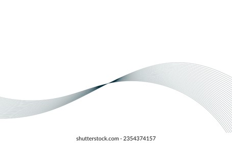 Abstract wave element for design. Digital frequency track equalizer. Stylized line art background. Vector illustration. Wave with lines created using blend tool. Curved wavy line, smooth stripe.