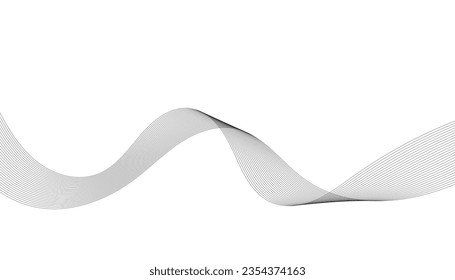 Abstract wave element for design. Digital frequency track equalizer. Stylized line art background. Vector illustration. Wave with lines created using blend tool. Curved wavy line, smooth stripe.