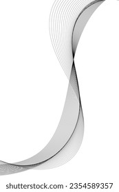 Abstract wave element for design. Digital frequency track equalizer. Stylized line art background. Vector illustration. Wave with lines created using blend tool. Vertical wavy line, smooth stripe.