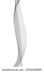 Abstract wave element for design. Digital frequency track equalizer. Stylized line art background. Vector illustration. Wave with lines created using blend tool. Vertical wavy line, smooth stripe.