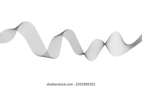 Abstract wave element for design. Digital frequency track equalizer. Stylized line art background. Vector illustration. Wave with lines created using blend tool. 