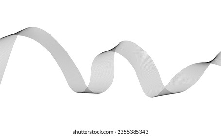 Abstract wave element for design. Digital frequency track equalizer. Stylized line art background. Vector illustration. Wave with lines created using blend tool. 
