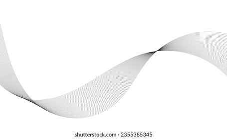 Abstract wave element for design. Digital frequency track equalizer. Stylized line art background. Vector illustration. Wave with lines created using blend tool. 