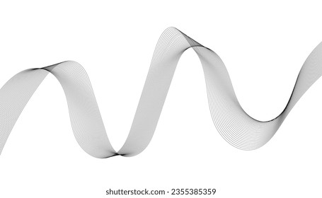 Abstract wave element for design. Digital frequency track equalizer. Stylized line art background. Vector illustration. Wave with lines created using blend tool. 