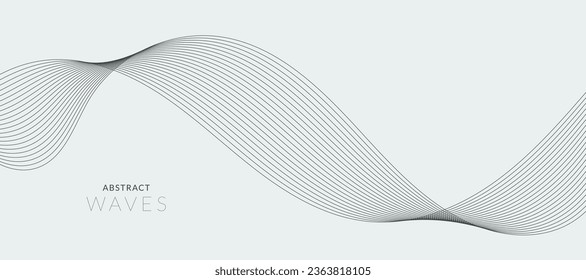 Elemento de onda abstracta para el diseño. Ecualizador de pista de frecuencia digital. Fondo artístico estilizado. Ilustración vectorial del fondo de ondas ahumadas