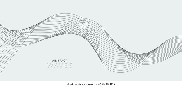 Elemento de onda abstracta para el diseño. Ecualizador de pista de frecuencia digital. Fondo artístico estilizado. Ilustración vectorial del fondo de ondas ahumadas
