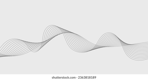 Abstract wave element for design. Digital frequency track equalizer. Stylized line art background. Vector illustration of smoky waves background
