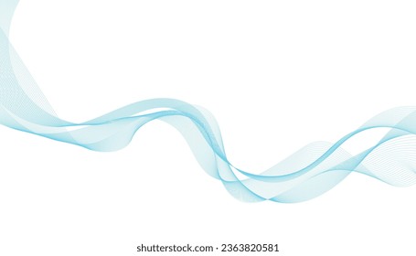 Abstract wave element for design. Digital frequency track equalizer. Stylized line art background. Vector illustration of blue smoky waves background