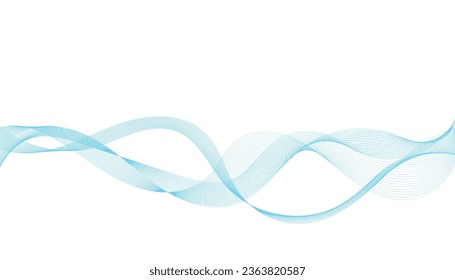 Abstract wave element for design. Digital frequency track equalizer. Stylized line art background. Vector illustration of blue smoky waves background