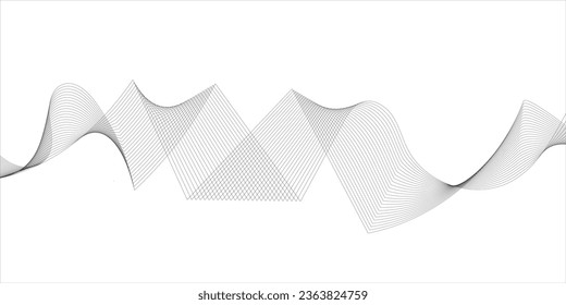 Abstract wave element for design. Digital frequency track equalizer. Stylized line art background. Vector illustration of smoky waves background
