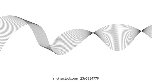 Abstract wave element for design. Digital frequency track equalizer. Stylized line art background. Vector illustration of smoky waves background