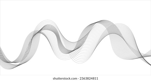 Abstract wave element for design. Digital frequency track equalizer. Stylized line art background. Vector illustration of smoky waves background