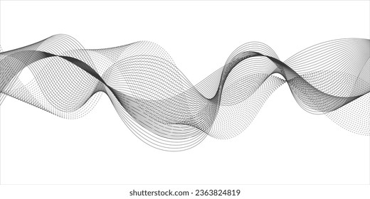 Abstract wave element for design. Digital frequency track equalizer. Stylized line art background. Vector illustration of smoky waves background
