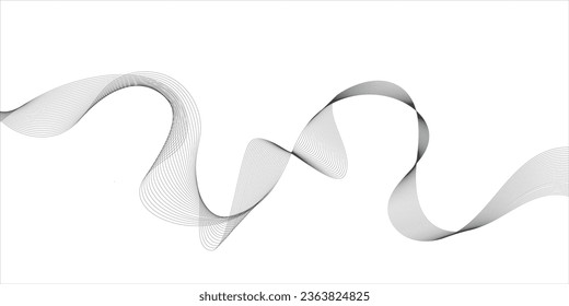 Elemento de onda abstracta para el diseño. Ecualizador de pista de frecuencia digital. Fondo artístico estilizado. Ilustración vectorial del fondo de ondas ahumadas