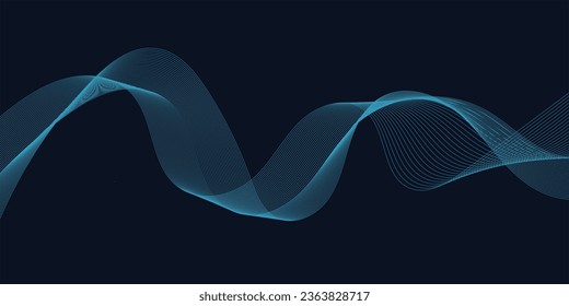 Abstract wave element for design. Digital frequency track equalizer. Stylized line art background. Vector illustration of smoky waves background