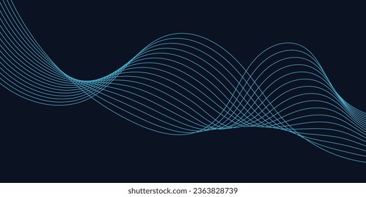 Elemento de onda abstracta para el diseño. Ecualizador de pista de frecuencia digital. Fondo artístico estilizado. Ilustración vectorial del fondo de ondas ahumadas