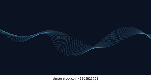 Abstract wave element for design. Digital frequency track equalizer. Stylized line art background. Vector illustration of smoky waves background