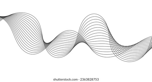 Abstract wave element for design. Digital frequency track equalizer. Stylized line art background. Vector illustration of smoky waves background