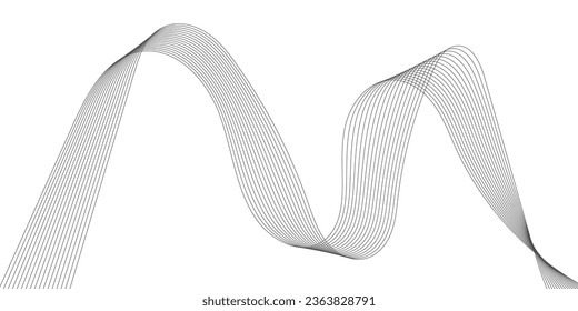 Abstract wave element for design. Digital frequency track equalizer. Stylized line art background. Vector illustration of smoky waves background