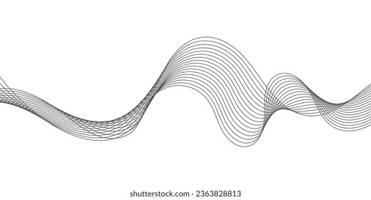 Abstract wave element for design. Digital frequency track equalizer. Stylized line art background. Vector illustration of smoky waves background
