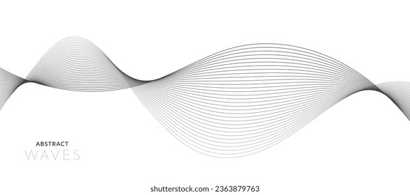 Elemento de onda abstracta para el diseño. Ecualizador de pista de frecuencia digital. Fondo artístico estilizado. Ilustración vectorial del fondo de ondas ahumadas