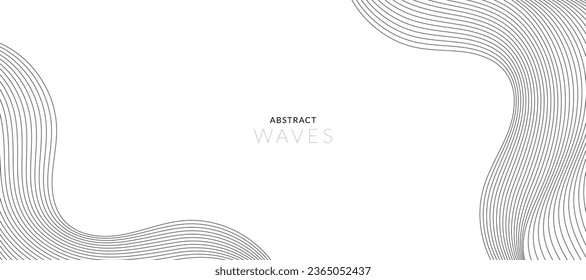 Elemento de onda abstracta para el diseño. Ecualizador de pista de frecuencia digital. Fondo artístico estilizado. Ilustración vectorial. Onda con líneas creadas con la herramienta de mezcla. Línea ondulada curvada, banda lisa.