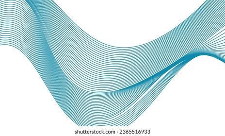 Abstract wave element for design. Digital frequency track equalizer. Stylized line art background. Vector illustration. Wave with lines created using blend.