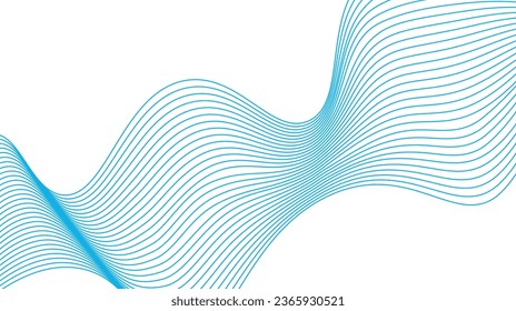 Abstract wave element for design. Digital frequency track equalizer. Stylized line art background. Vector illustration. Wave with lines created using blend.