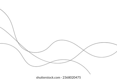 Abstract wave element for design. Digital frequency track equalizer. Stylized line art background. Vector illustration. Wave with lines created using blend tool. Curved wavy line, smooth stripe.