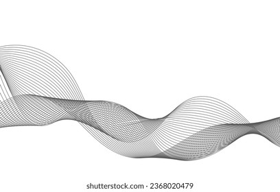 Elemento de onda abstracta para el diseño. Ecualizador de pista de frecuencia digital. Fondo artístico estilizado. Ilustración vectorial. Onda con líneas creadas con la herramienta de mezcla. Línea ondulada curvada, banda lisa.